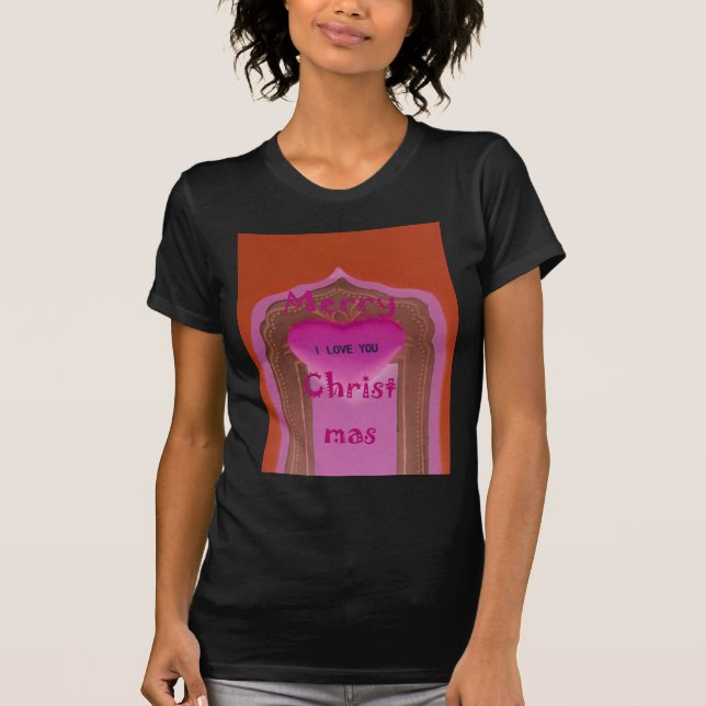 I love You Merry Christmas Heart T-Shirt (Front)
