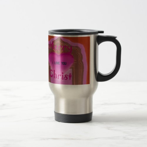 I love You Merry Christmas Heart Travel Mug