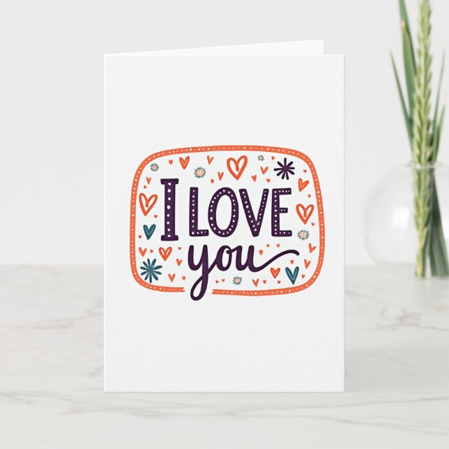 I Love You Message Art Card (Front)