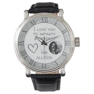 I love you Message Custom Photo Template Silver Watch