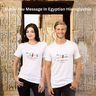 I Love You Message In Egyptian Hieroglyphic Tri-Blend Shirt