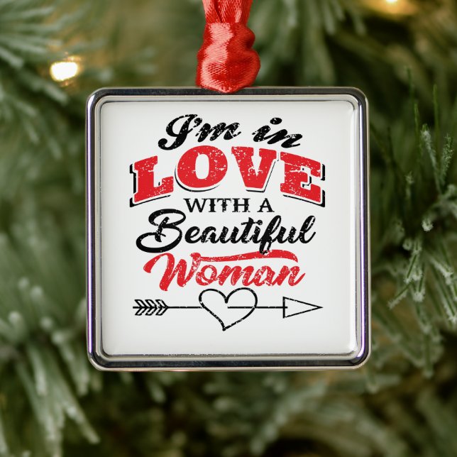 I Love You  Metal Ornament (Tree)