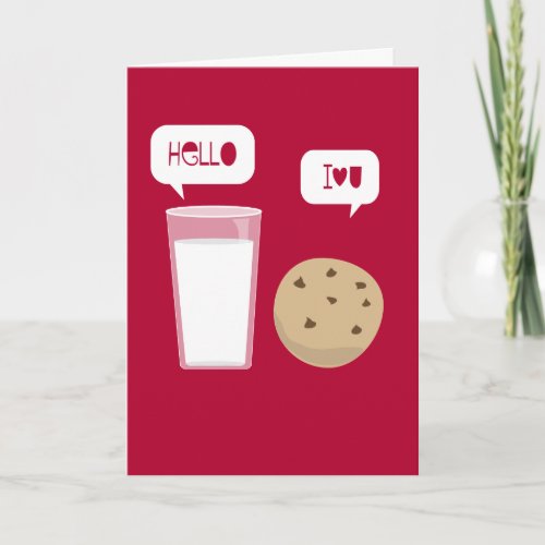 I Love You Milk  Cookie Card Be My Valentine