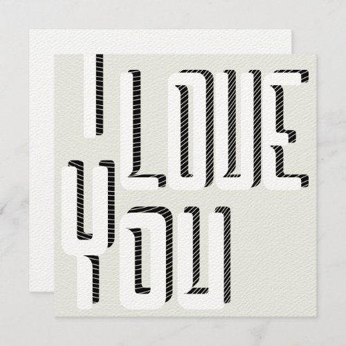 I Love You Minimal Elegant Retro Light Typography Card