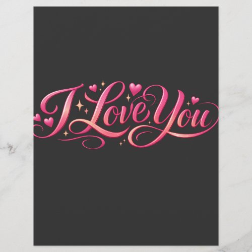 I Love You Minimalist Typography Design Letterhead