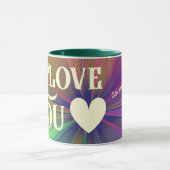I Love You Modern Heart Elegant Bold Cool Colorful Mug (Center)