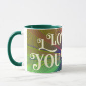 I Love You Modern Heart Elegant Bold Cool Colorful Mug (Left)