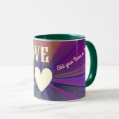 I Love You Modern Heart Elegant Bold Cool Colorful Mug (Front Right)