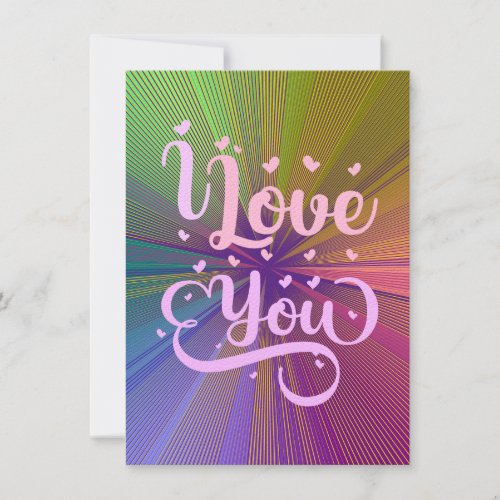 I Love You Modern Heart Elegant Colorful Gay Pride Card