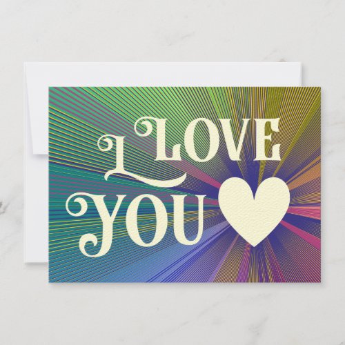 I Love You Modern Heart Elegant Colorful Gay Pride Card