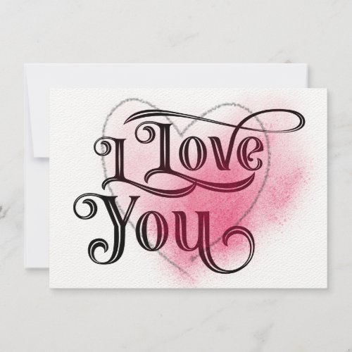I Love You Modern Light Heart Graphic Elegant Text Card