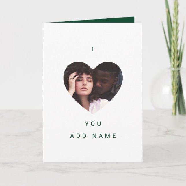 I Love You Modern Photo and Text Valentines Card (Front)