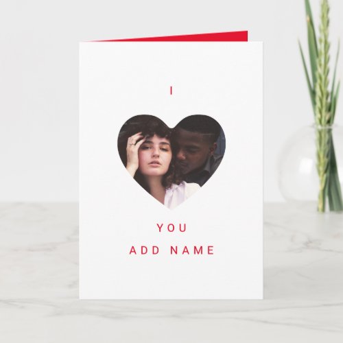 I Love You Modern Photo and Text Valentines Card