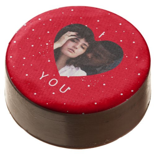 I Love You Modern Photo and Text Valentines Chocolate Covered Oreo