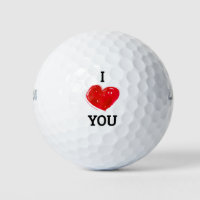 I Love You Modern Red Heart | Valentine's Day Golf Balls