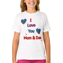 I Love You Mom and Dad Cute Family Heart Design