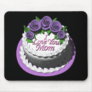 I Love You Mom Cake Mouse Pad