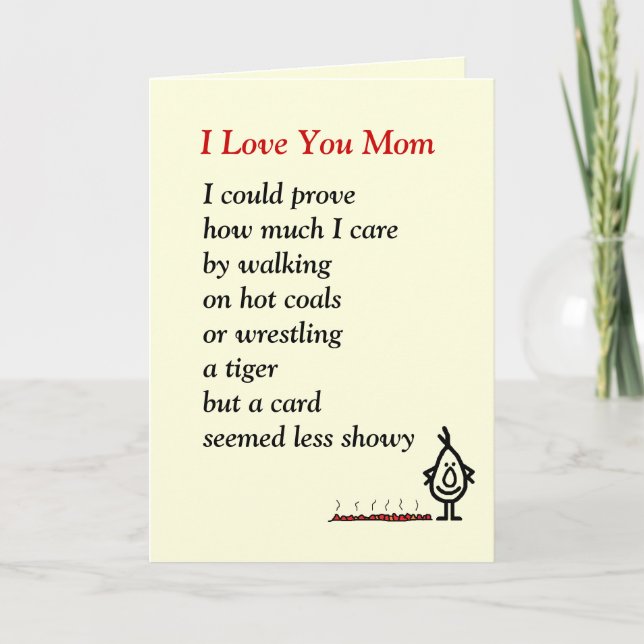 I Love You Mom Card (Front)