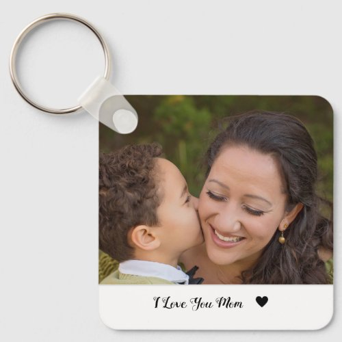 I Love you mom custom photo keychain mothers day