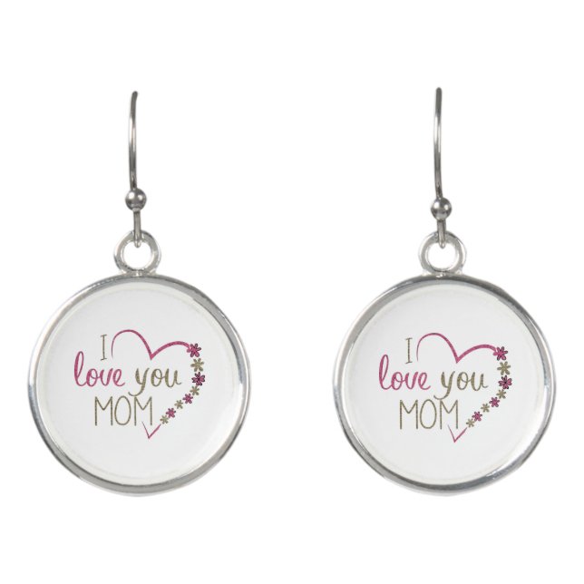 I Love You Mom Earrings (Front)