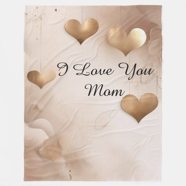 I Love You Mom Fleece Blanket (Front)