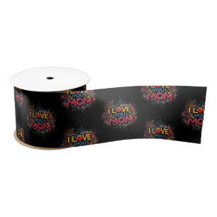 I Love You Mom / Graffiti Style Gift Ribbon