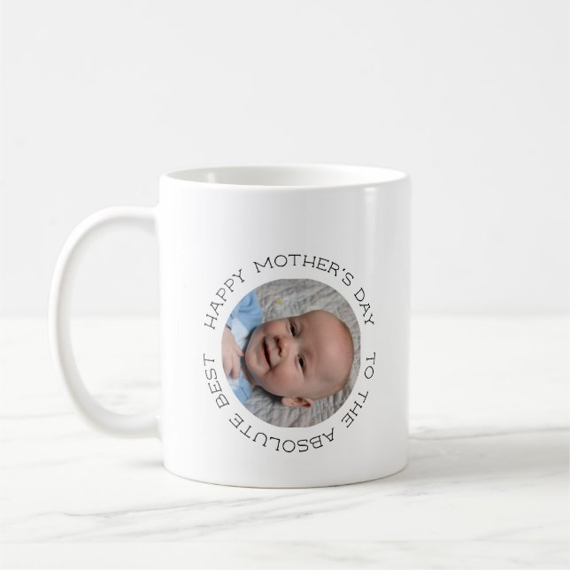 I Love You Mom Happy Mother's Day Baby Photo Coffee Mug (Left)