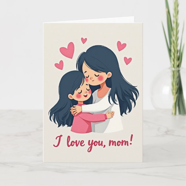 I Love You Mom Heartfelt Art Card (Front)