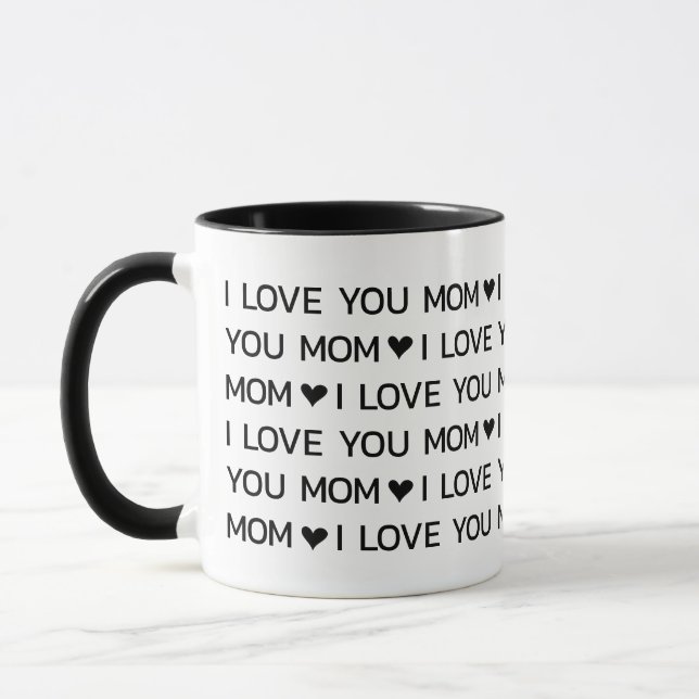 I Love You Mom Hearts Mug (Left)