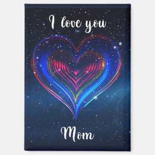 I love you Mom / Imán de Corazón Galáctico Magnet