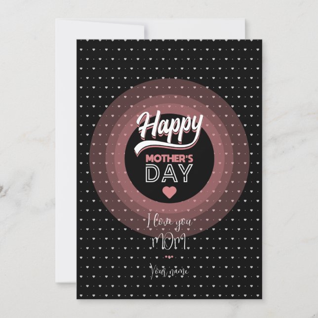 I love you mom invitation (Front)