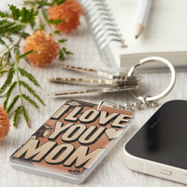 i love you mom keychain (Front Right)