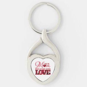I Love You Mom Modern Cute Keepsake Mothers Day Keychain