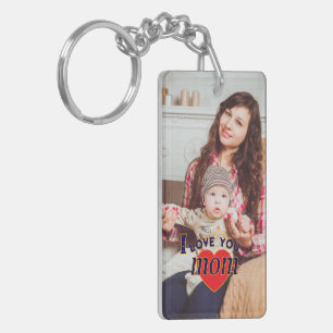 I love you mom mother's day customized photo keychain