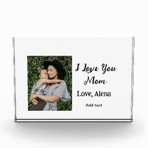 I love you mom mother's day elegant add photo text block