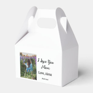I love you mom mother's day elegant add photo text favor boxes