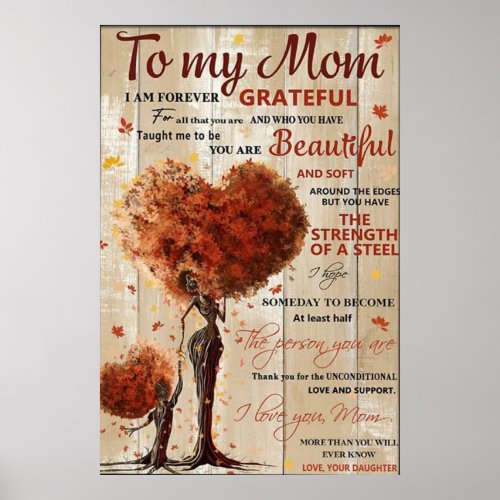 i love you mom mothers day gifts poster