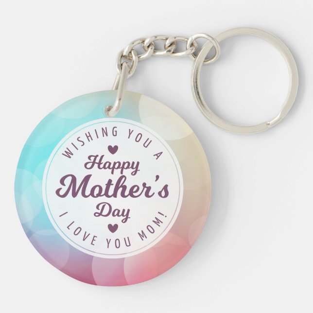 I Love You Mom Mother's Day | Keychain (Back)