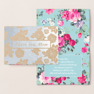 I Love You, Mom. Mother's Day Luxury Foil Card