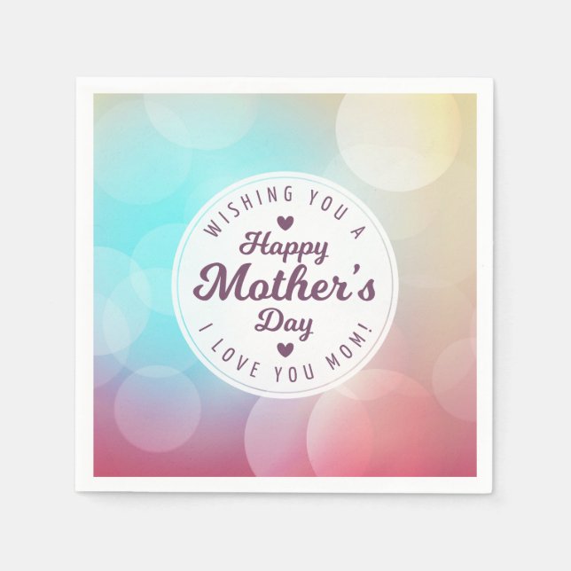 I Love You Mom Mother's Day | Napkin (Front)