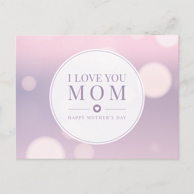 I Love You Mom Mother's Day | Postcard (Front)