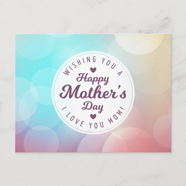 I Love You Mom Mother's Day | Postcard (Front)