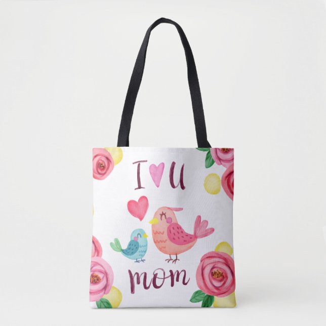 I Love You Mom Mother's Day Tote Bag (Front)