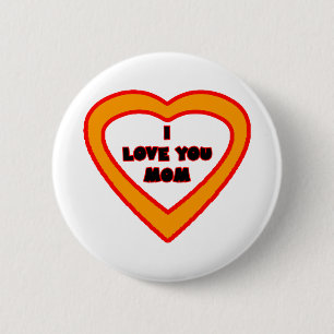 I Love You MOM Orange Heart The MUSEUM Zazzle Gif Button