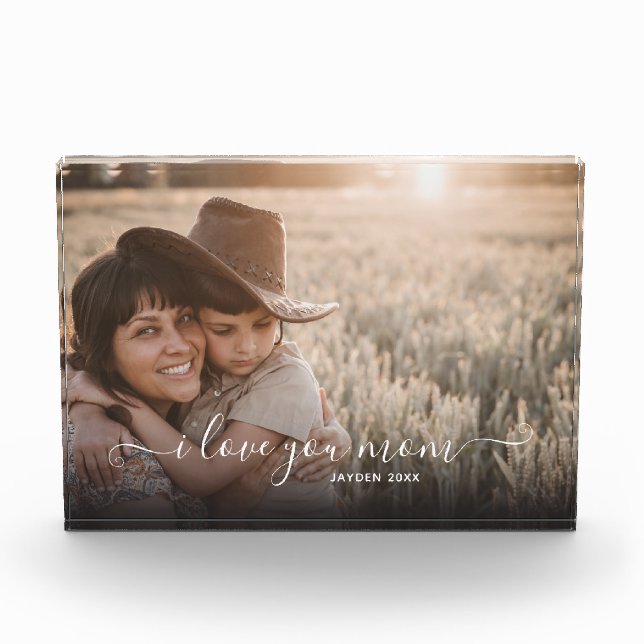 I Love You Mom  Photo Block (Front)