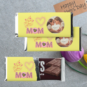 I love You Mom Photo Mothers Day  Hershey Bar Favors