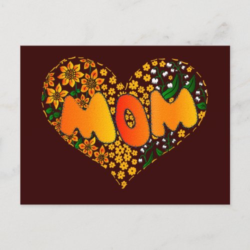 I love you mom postcard