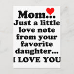 I Love You Mom Postcard at Zazzle