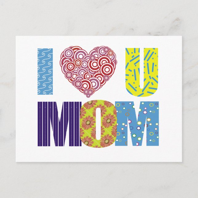I love You Mom Postcard (Front)