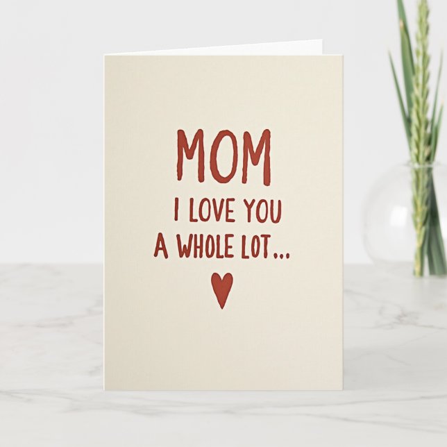 I Love You Mom Red Letter Card (Front)